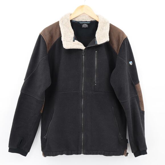 Kuhl Men's Alpenwurx Fleece Long Sleeve Full Zip Black Jacket Size L - Picture 2 of 6